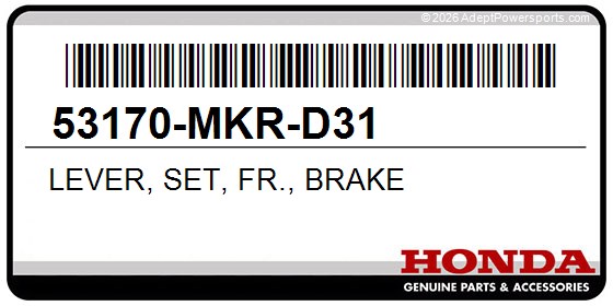 Honda 53170-MKR-D31 Lever, Set, Fr., Brake