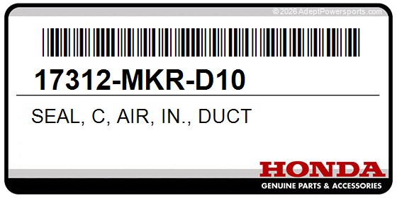 Honda 17312-MKR-D10 Seal, C, Air, In., Duct