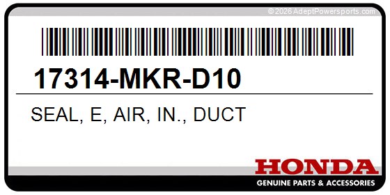 Honda 17314-MKR-D10 Seal, E, Air, In., Duct