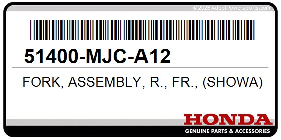 Honda 51400-MJC-A12 Fork, Assembly, R., Fr., (Showa)