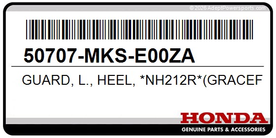 Honda 50707-MKS-E00ZA Guard, L., Heel, *Nh212r*(Graceful, Gray)