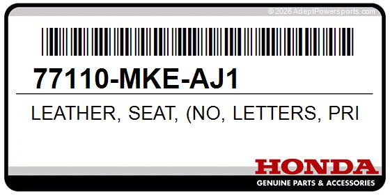 Honda 77110-MKE-AJ1 Leather, Seat, (No, Letters, Printed)
