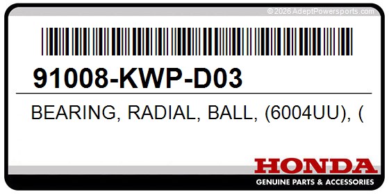 Honda 91008-KWP-D03 Bearing, Radial, Ball, (6004Uu), (Nei, Ltd)