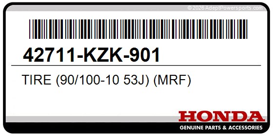 Honda 42711-KZK-901 Tire (90/100-10 53J) (Mrf)
