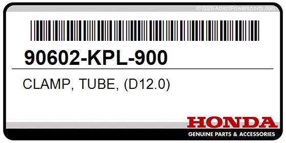 Honda 90602-KPL-900 Clamp, Tube, (D12.0)