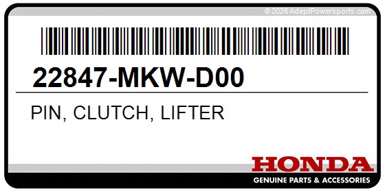 Honda 22847-MKW-D00 Pin, Clutch, Lifter