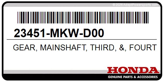 Honda 23451-MKW-D00 Gear, Mainshaft, Third, &, Fourth(22T/28T)