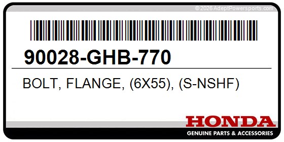 Honda 90028-GHB-770 Bolt, Flange, (6X55), (S-Nshf)