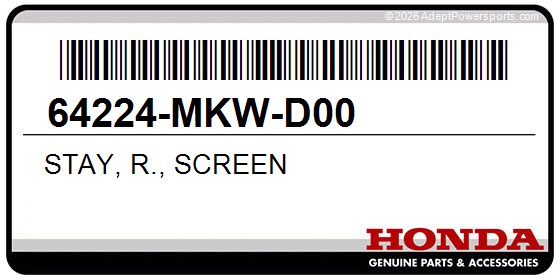 Honda 64224-MKW-D00 Stay, R., Screen