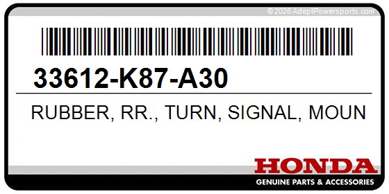 Honda 33612-K87-A30 Rubber, Rr., Turn, Signal, Mounting