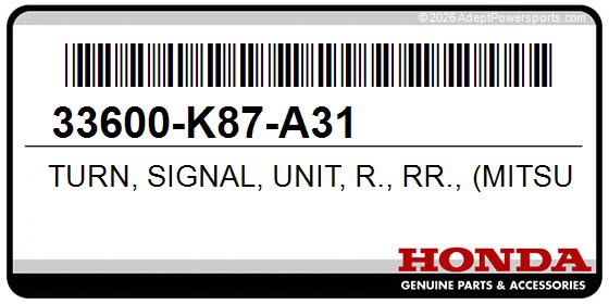 Honda 33600-K87-A31 Turn, Signal, Unit, R., Rr., (Mitsuba)