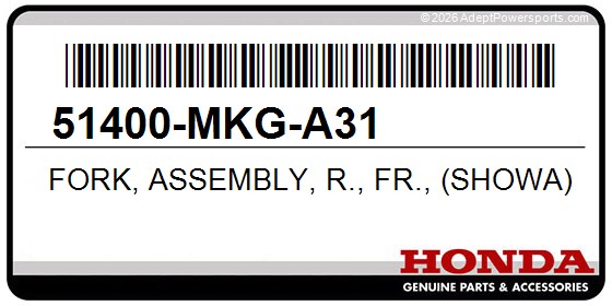 Honda 51400-MKG-A31 Fork, Assembly, R., Fr., (Showa)