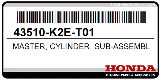 Honda 43510-K2E-T01 Master, Cylinder, Sub-Assembly, Rr.Brake, (Nissin)