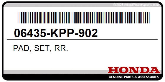 Honda 06435-KPP-902 Pad, Set, Rr.