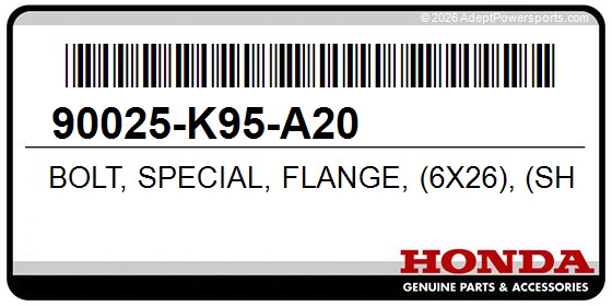 Honda 90025-K95-A20 Bolt, Special, Flange, (6X26), (Sh)