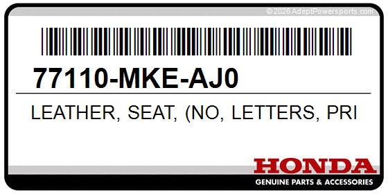 Honda 77110-MKE-AJ0 Leather, Seat, (No, Letters, Printed)