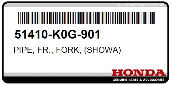 Honda 51410-K0G-901 Pipe, Fr., Fork, (Showa)