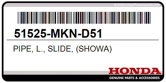 Honda 51525-MKN-D51 Pipe, L., Slide, (Showa)
