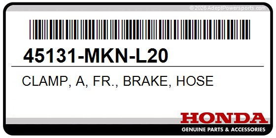 Honda 45131-MKN-L20 Clamp, A, Fr., Brake, Hose