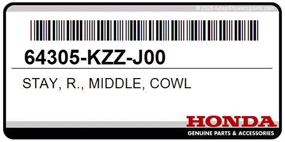 Honda 64305-KZZ-J00 Stay, R., Middle, Cowl