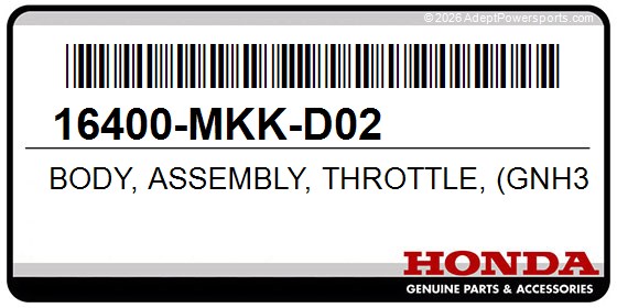 Honda 16400-MKK-D02 Body, Assembly, Throttle, (Gnh3a, A)