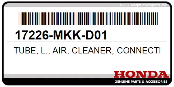 Honda 17226-MKK-D01 Tube, L., Air, Cleaner, Connecting