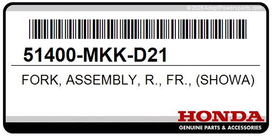 Honda 51400-MKK-D21 Fork, Assembly, R., Fr., (Showa)