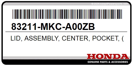 Honda 83211-MKC-A00ZB Lid, Assembly, Center, Pocket, (Type1)