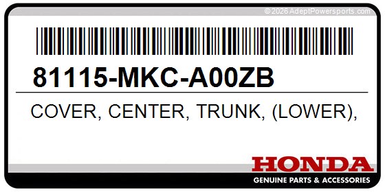 Honda 81115-MKC-A00ZB Cover, Center, Trunk, (Lower), (Type6)