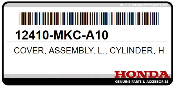 Honda 12410-MKC-A10 Cover, Assembly, L., Cylinder, Head