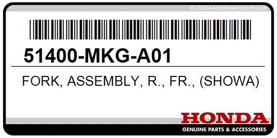 Honda 51400-MKG-A01 Fork, Assembly, R., Fr., (Showa)