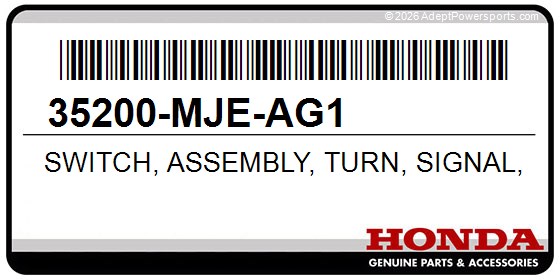 Honda 35200-MJE-AG1 Switch, Assembly, Turn, Signal, (Minda)