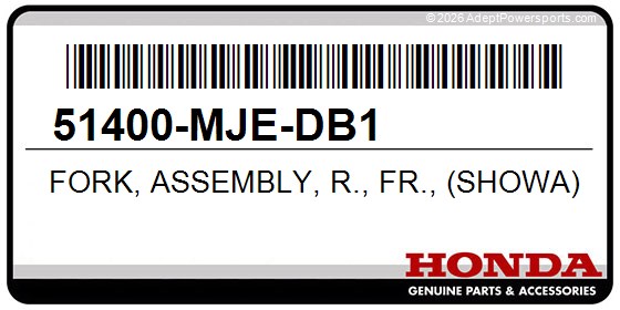 Honda 51400-MJE-DB1 Fork, Assembly, R., Fr., (Showa)