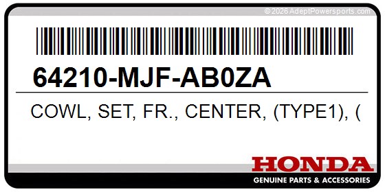 Honda 64210-MJF-AB0ZA Cowl, Set, Fr., Center, (Type1), (Wl)