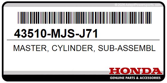 Honda 43510-MJS-J71 Master, Cylinder, Sub-Assembly, Rr.