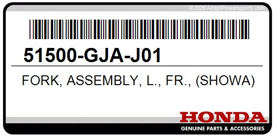 Honda 51500-GJA-J01 Fork, Assembly, L., Fr., (Showa)