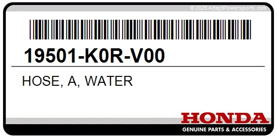 Honda 19501-K0R-V00 Hose, A, Water