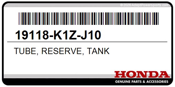 Honda 19118-K1Z-J10 Tube, Reserve, Tank