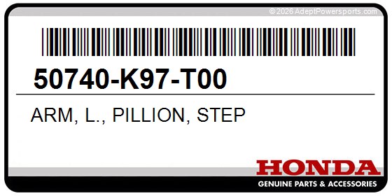 Honda 50740-K97-T00 Arm, L., Pillion, Step