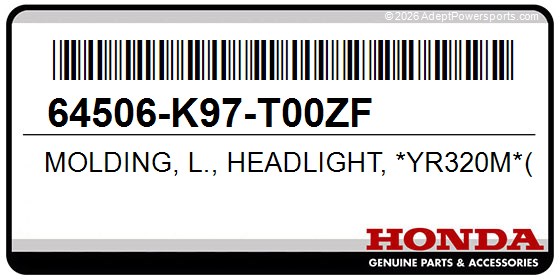 Honda 64506-K97-T00ZF Molding, L., Headlight, *Yr320m*(Bright, Bronze, Metallic)