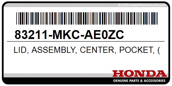Honda 83211-MKC-AE0ZC Lid, Assembly, Center, Pocket, (Type4)