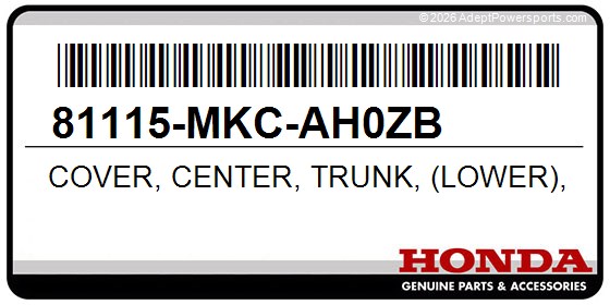 Honda 81115-MKC-AH0ZB Cover, Center, Trunk, (Lower), (Type1)