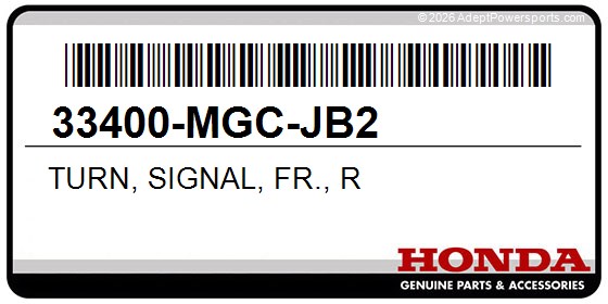 Honda 33400-MGC-JB2 Turn, Signal, Fr., R