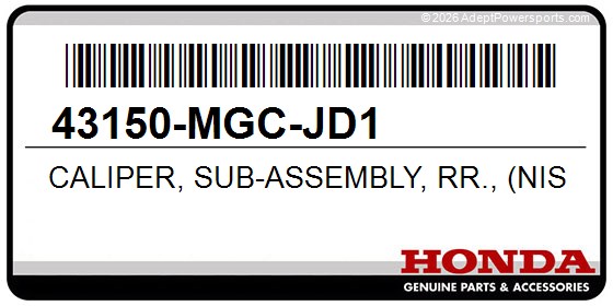 Honda 43150-MGC-JD1 Caliper, Sub-Assembly, Rr., (Nissin)