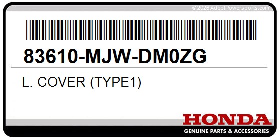 Honda 83610-MJW-DM0ZG L. Cover (Type1)