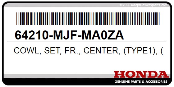 Honda 64210-MJF-MA0ZA Cowl, Set, Fr., Center, (Type1), (Wl)