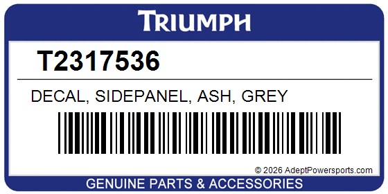 Triumph T2317536 Decal, Sidepanel, Ash, Grey