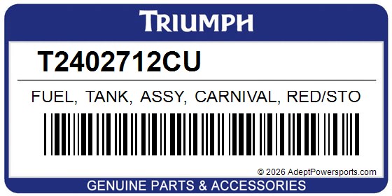 Triumph T2402712CU Fuel, Tank, Assy, Carnival, Red/Storm, Grey