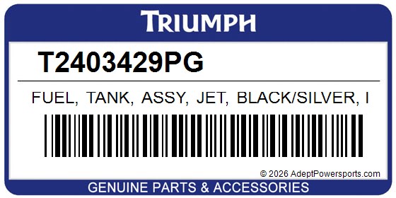 Triumph T2403429PG Fuel, Tank, Assy, Jet, Black/Silver, Ice