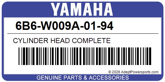 Yamaha 6B6-W009A-01-94 Cylinder Head Complete
